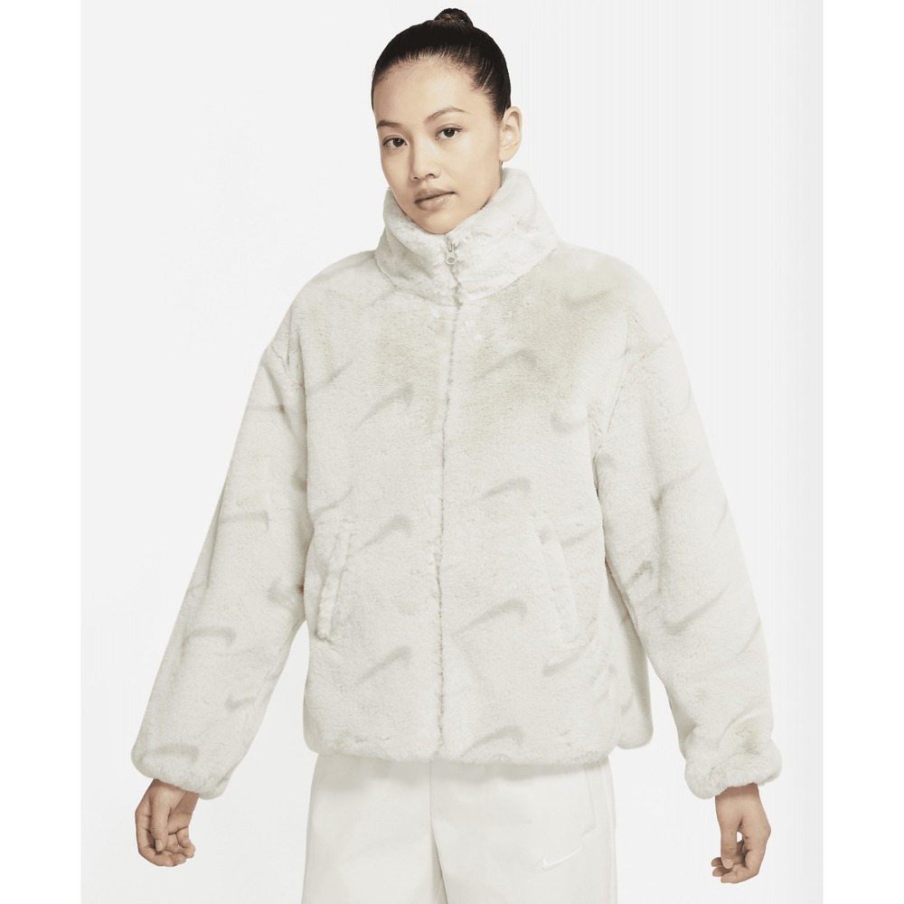 New Nike Nike Sportswear Plush Mediu Women's Printed Faux Fur Jacket DQ6842-072